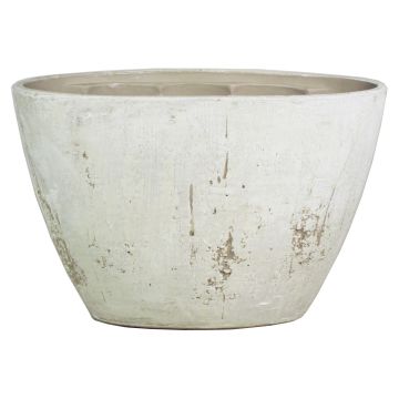 Maceta ovalada de cerámica para orquídeas ADELPHOS, aspecto piedra, gris claro-blanco, 32x14,5x22,5cm