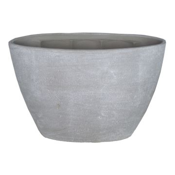 Maceta ovalada de cerámica para orquídeas RODISA, gris cemento, 32x14,5x22,5cm