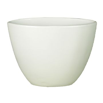 Maceta ovalada de cerámica ADELPHOS, blanca, 31x13,5x20cm