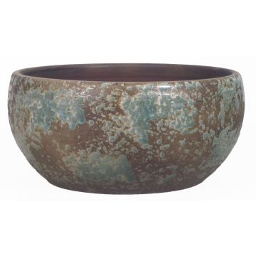 Cuenco rústico de cerámica TSCHIL, color degradado, marrón-verde, 13cm, Ø28cm