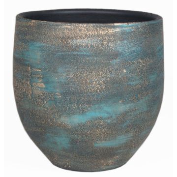 Maceta de cerámica AETIOS, degradado, azul-oro, 28cm, Ø28cm