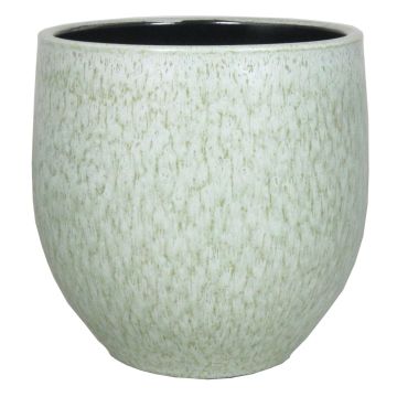 Maceta de cerámica ELIEL, moteada, verde menta-blanco, 20cm, Ø20cm