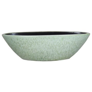 Cuenco de cerámica ELIEL, moteado, verde menta-blanco, 40x15x12cm
