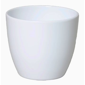 Macetero grande TEHERAN BASAR, cerámica, blanco, 22,5cm, Ø25cm