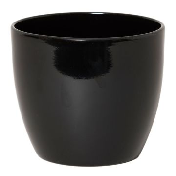 Maceta para plantas TEHERAN BASAR, cerámica, negro, 12cm, Ø13,5cm