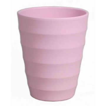 Macetero para orquídeas IZEH, cerámica, rosa-mate, 17cm, Ø14cm