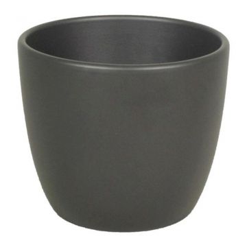 Maceta para plantas TEHERAN BASAR, cerámica, gris antracita-mate, 12cm, Ø13,5cm