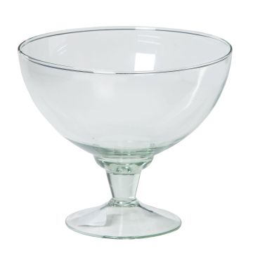 Cuenco AYOKA de vidrio, con pie, transparente, 15cm, Ø18cm