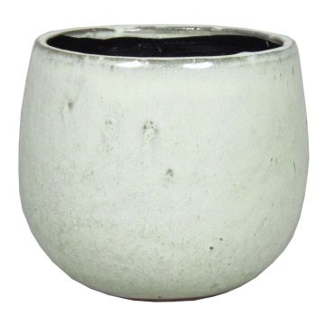 Maceta redonda de cerámica PEYO, blanca, 11,5cm, Ø14cm