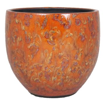 Maceta ELIEL de cerámica, moteada, naranja-amarillo, 13cm, Ø14cm