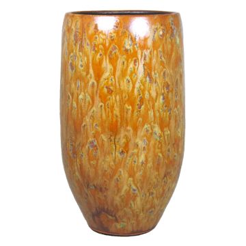 Jarrón ELIEL de cerámica, moteado, naranja-amarillo, 35cm, Ø18cm