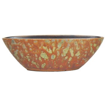 Recipiente de cerámica ELIEL, moteado, naranja-amarillo, 40x15x12cm