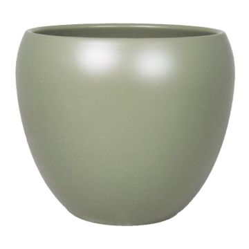 Maceta de cerámica URMIA BASAR, verde militar mate, 24cm, Ø27cm