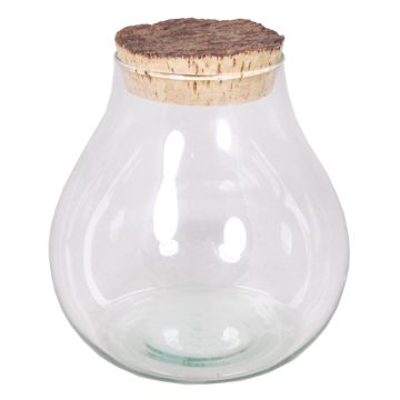 Vaso para caramelos VIVALDA con tapa de corcho, transparente, 17cm, Ø17cm