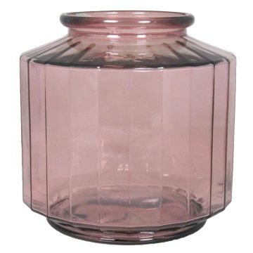 Tarro decorativo LOANA, transparente-rosa, 23cm, Ø23cm