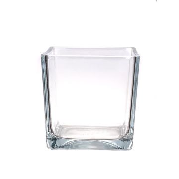 Macetero de cristal KIM AIR, transparente, 18x18x18cm