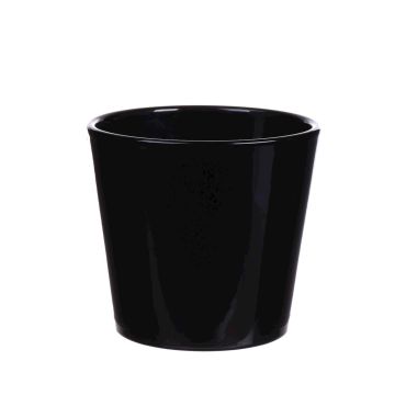 Macetero GIENAH, cerámica, negro, 12,5cm, Ø13,5cm