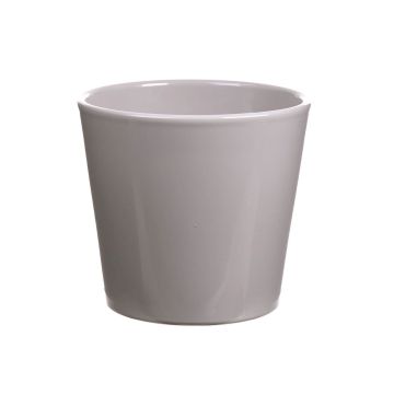 Macetero GIENAH, cerámica, gris claro, 12,5cm, Ø13,5cm