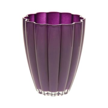 Jarrón de mesa BEA de cristal, lila oscuro, 17cm, Ø14cm