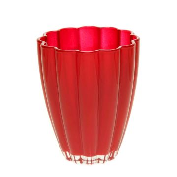 Jarrón de mesa BEA de cristal, rojo vino, 17cm, Ø14cm