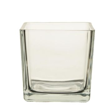 Maceta de cristal KIM AIR, transparente, 14x14x14cm