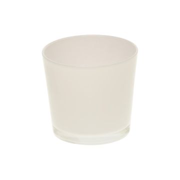 Vaso para velas ALENA, blanco, 9cm, Ø10cm