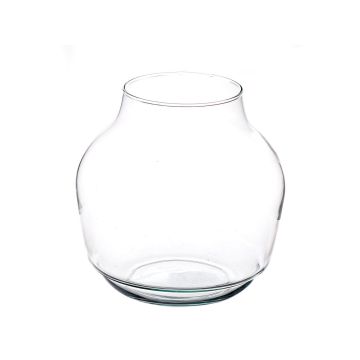 Jarrón de cristal KAYLOU AIR, vidrio ecológico, transparente, 19cm, Ø10,5cm/Ø18,7cm