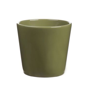 Macetero GIENAH, cerámica, verde, 12,5cm, Ø13,5cm