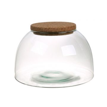 Tarro de almacenamiento con tapa de corcho MARENO, transparente, 14,5cm, Ø12,5cm/Ø24cm