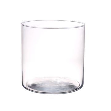 Portavelas cilíndrico SANNY de cristal, transparente, 19cm, Ø19cm