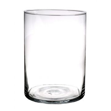 Portavelas cilíndrico SANYA AIR de cristal, transparente, 25cm, Ø18cm