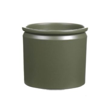 Maceta de cerámica ALCHIBA, verde-mate, 12,5cm, Ø14cm