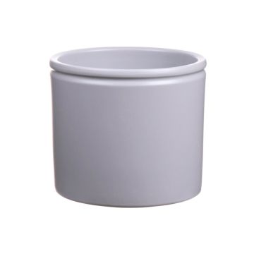 Maceta de cerámica ALCHIBA, gris claro-mate, 12,5cm, Ø14cm