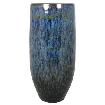 Jarrón de cerámica ELIEL moteado, verde-azul, 45cm, Ø20cm