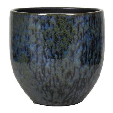 Maceta ELIEL, cerámica, moteada, verde-azul, 24cm, Ø24cm