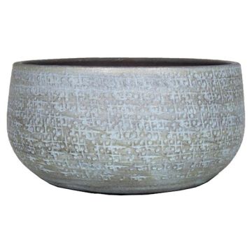 Maceta de cerámica NAVID, grano, azul claro-blanco, 14cm, Ø29cm