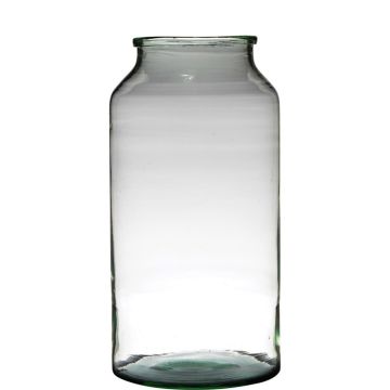 Jarrón de cristal QUINN EARTH, reciclado, transparente-verde, 42,5cm, Ø22,6cm