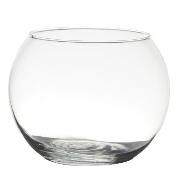 Florero redondo para velas TOBI EARTH de vidrio, transparente, 13cm, Ø16cm