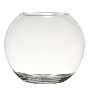 Florero redondo para velas TOBI EARTH de vidrio, transparente, 23cm, Ø30cm