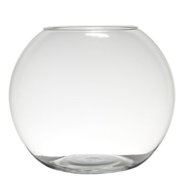 Florero redondo para velas TOBI EARTH de vidrio, transparente, 28cm, Ø34cm