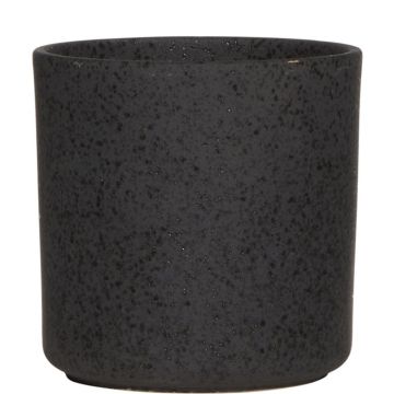 Maceta de cerámica ARAYA, moteada, negro, 13cm, Ø13cm