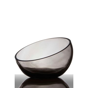 Cuenco decorativo LAWAN de vidrio, transparente-gris, 16,5cm, Ø23cm