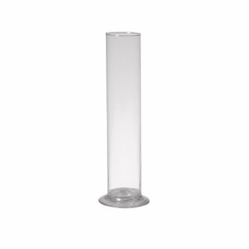 Florero ABIRAMY de vidrio, base, transparente 30cm, Ø6cm