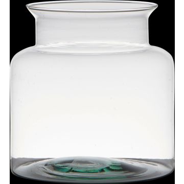Vaso para velas KARIN EARTH de cristal, reciclado, transparente, 19cm, Ø19cm