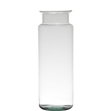 Florero KARIN EARTH de vidrio, reciclado, transparente, 33cm, Ø12cm