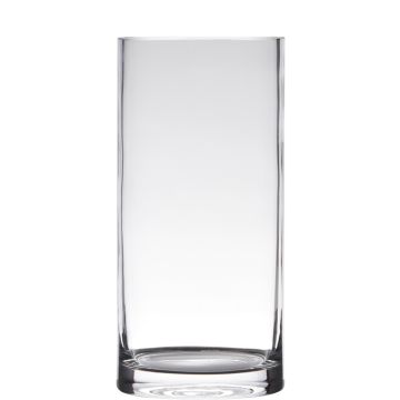 Jarrón cilíndrico de vidrio SANSA EARTH, transparente, 35cm, Ø12cm