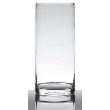 Jarrón cilíndrico de vidrio SANSA EARTH, transparente, 35cm, Ø15cm