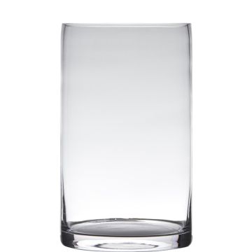 Jarrón cilíndrico de vidrio SANSA EARTH, transparente, 40cm, Ø15cm