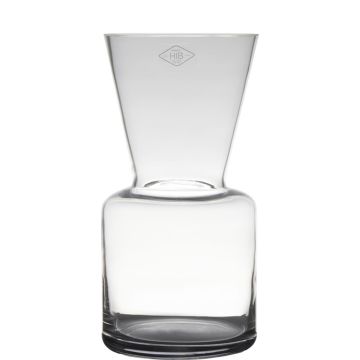 Jarrón moderno FAHSAI de vidrio, transparente, 30cm, Ø15cm
