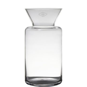 Jarrón FAHSAI de vidrio, transparente, 30cm, Ø15cm